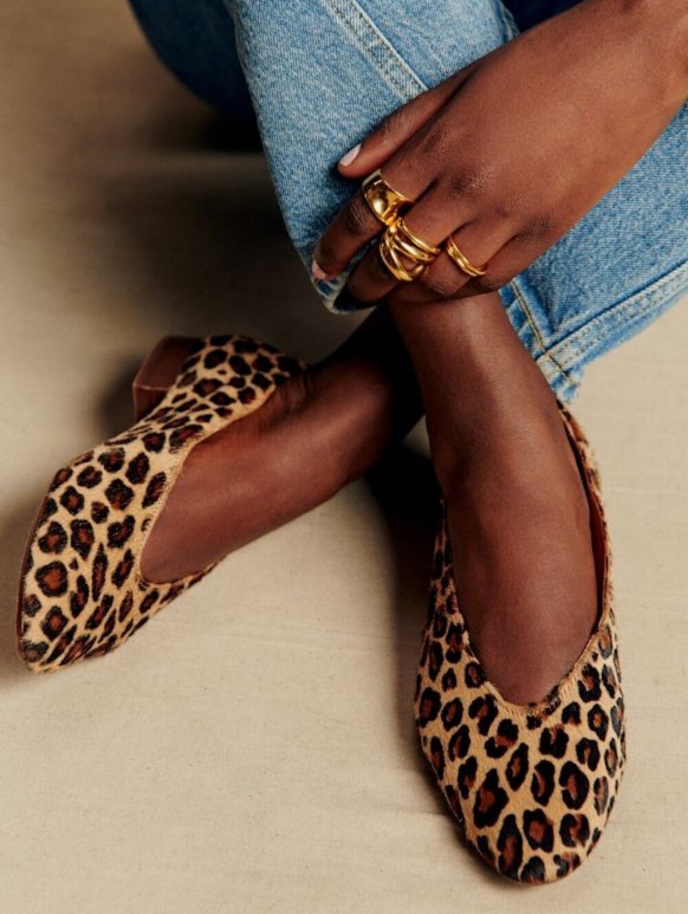 Sezane Matilda Low Ballerinas in Leopard size 39